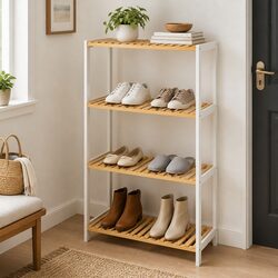 Friendly 4-Tier Bamboo Storage Unit for Your Home