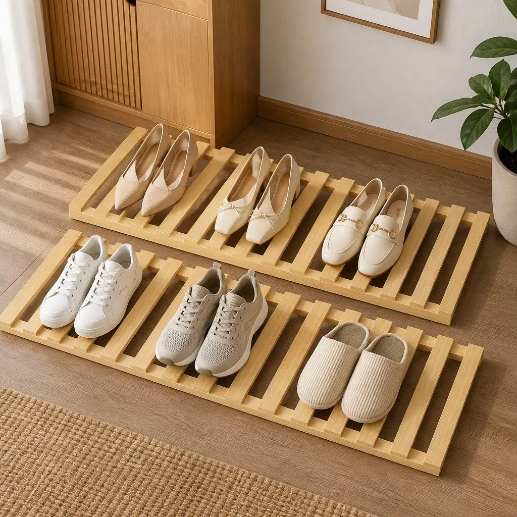 Bamboo Storage Rack 4 Tier Shelf Shoe Organiser Shelving Unit Bathroom Plant