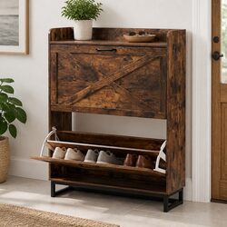 Friendly Shoe Cabinet with Easy Access Flip Drawers