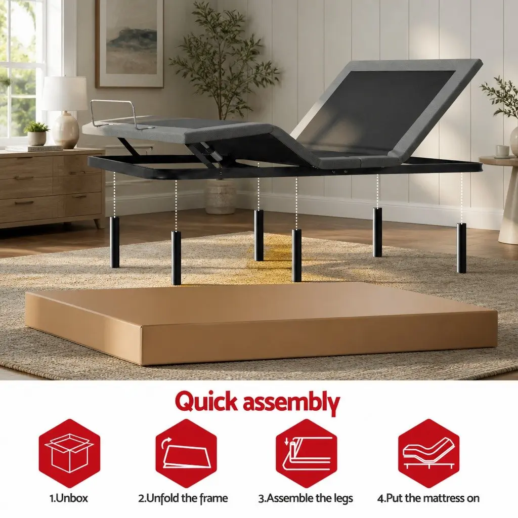 Electric Adjustable Bed Frame Double Size Wireless Remote Zero Gravity
