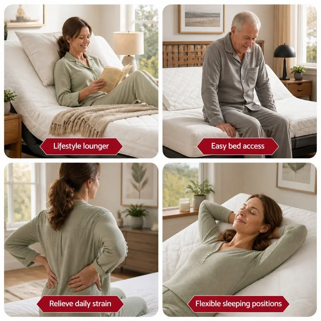 Electric Adjustable Bed Frame Double Size Wireless Remote Zero Gravity