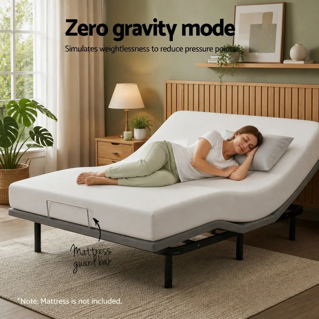 Adjustable Electric Bed Frame King Size Wireless Remote Zero Gravity Head Foot