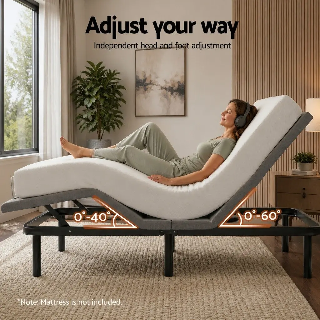 Queen Size Electric Adjustable Bed Frame Zero Gravity Wireless Remote Control