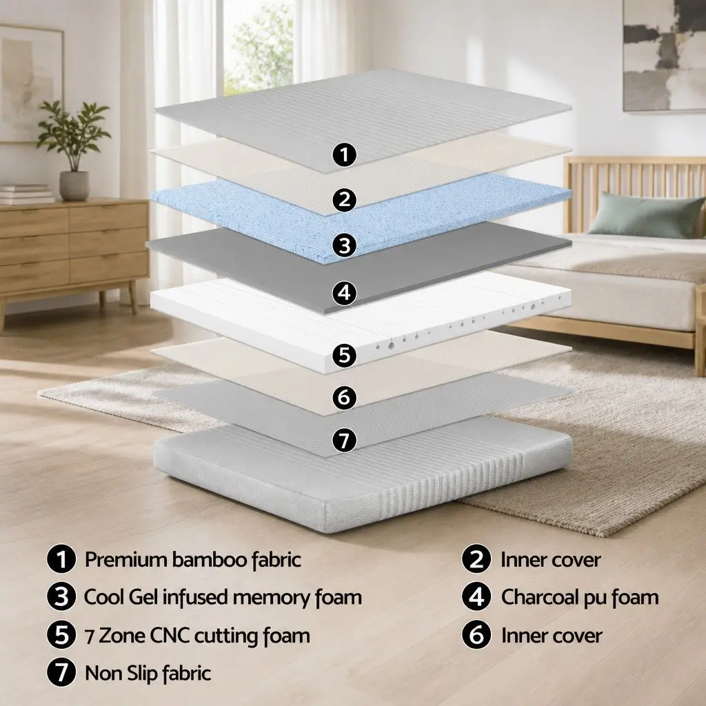 Double Electric Adjustable Bed Frame with Memory Foam Mattress 15cm Thick