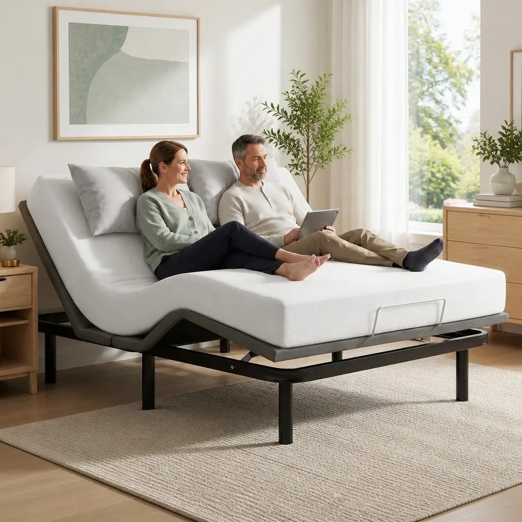 Queen Adjustable Bed Frame Electric Adjustable with Wireless Remote and 20cm Memory Foam Mattress