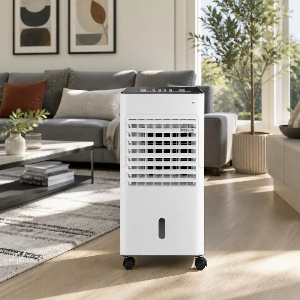Evaporative Air Cooler 6L Water Tank Portable Humidifier Purifier Fan White