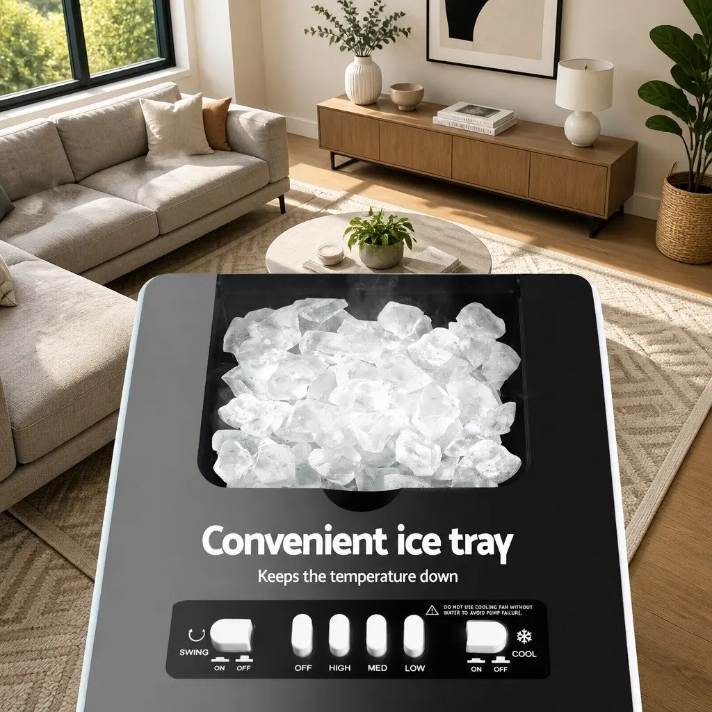 Evaporative Air Cooler 6L Water Tank Portable Humidifier Purifier Fan White