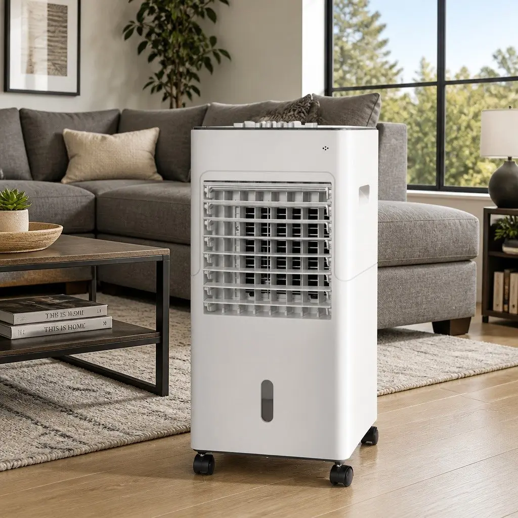 Evaporative Air Cooler 6L Water Tank Portable Humidifier Purifier Fan White