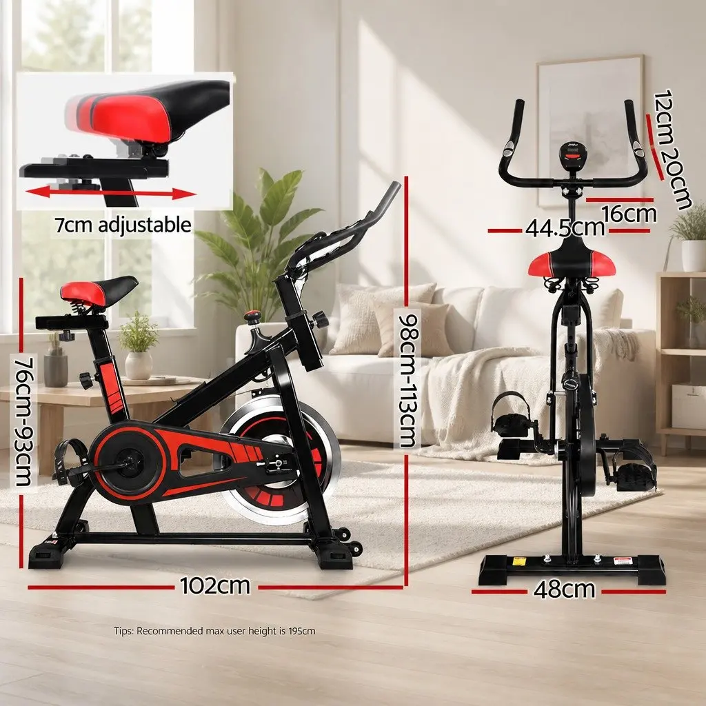 Exercise Bike Heavy-Duty Flywheel Adjustable Resistance Black
