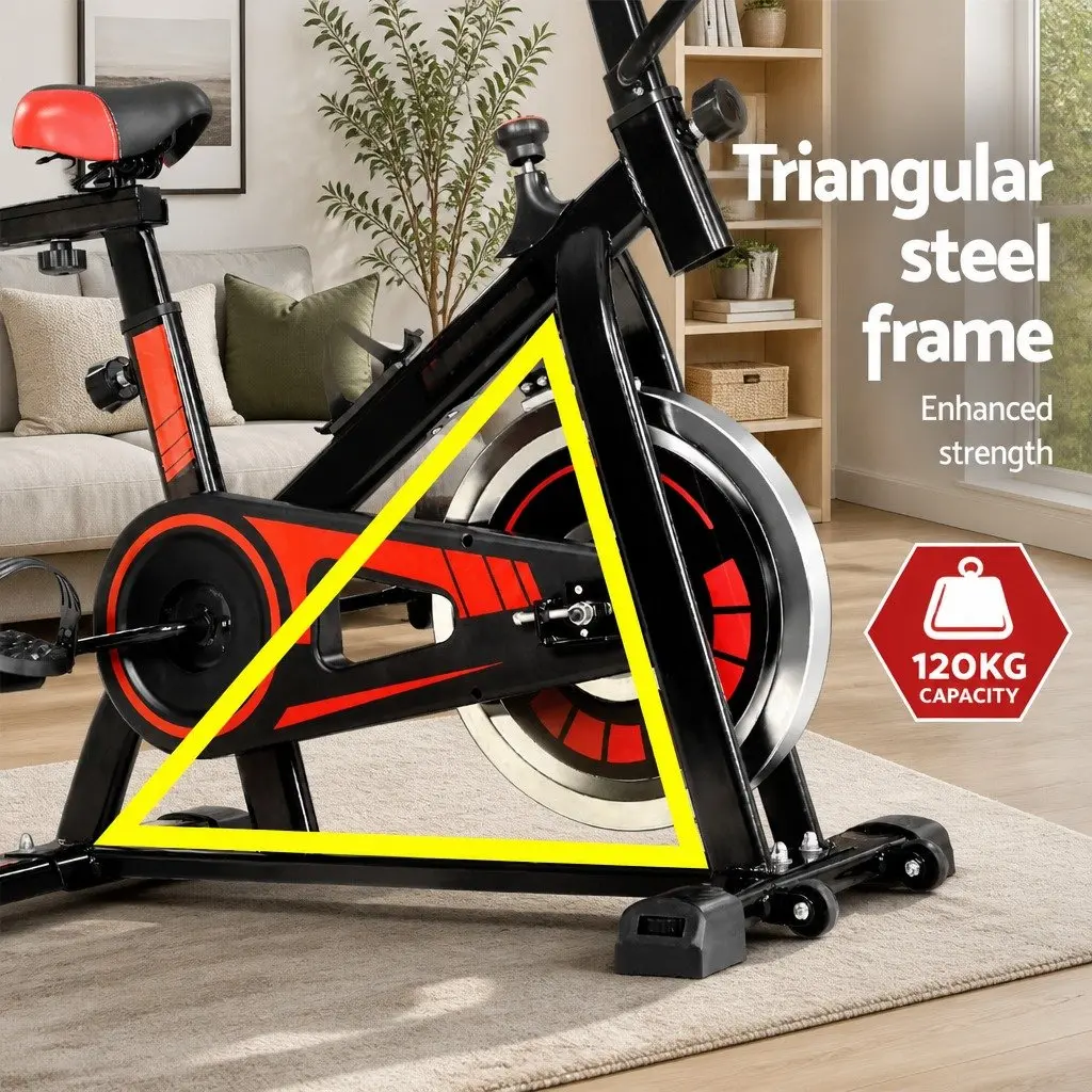 Exercise Bike Heavy-Duty Flywheel Adjustable Resistance Black