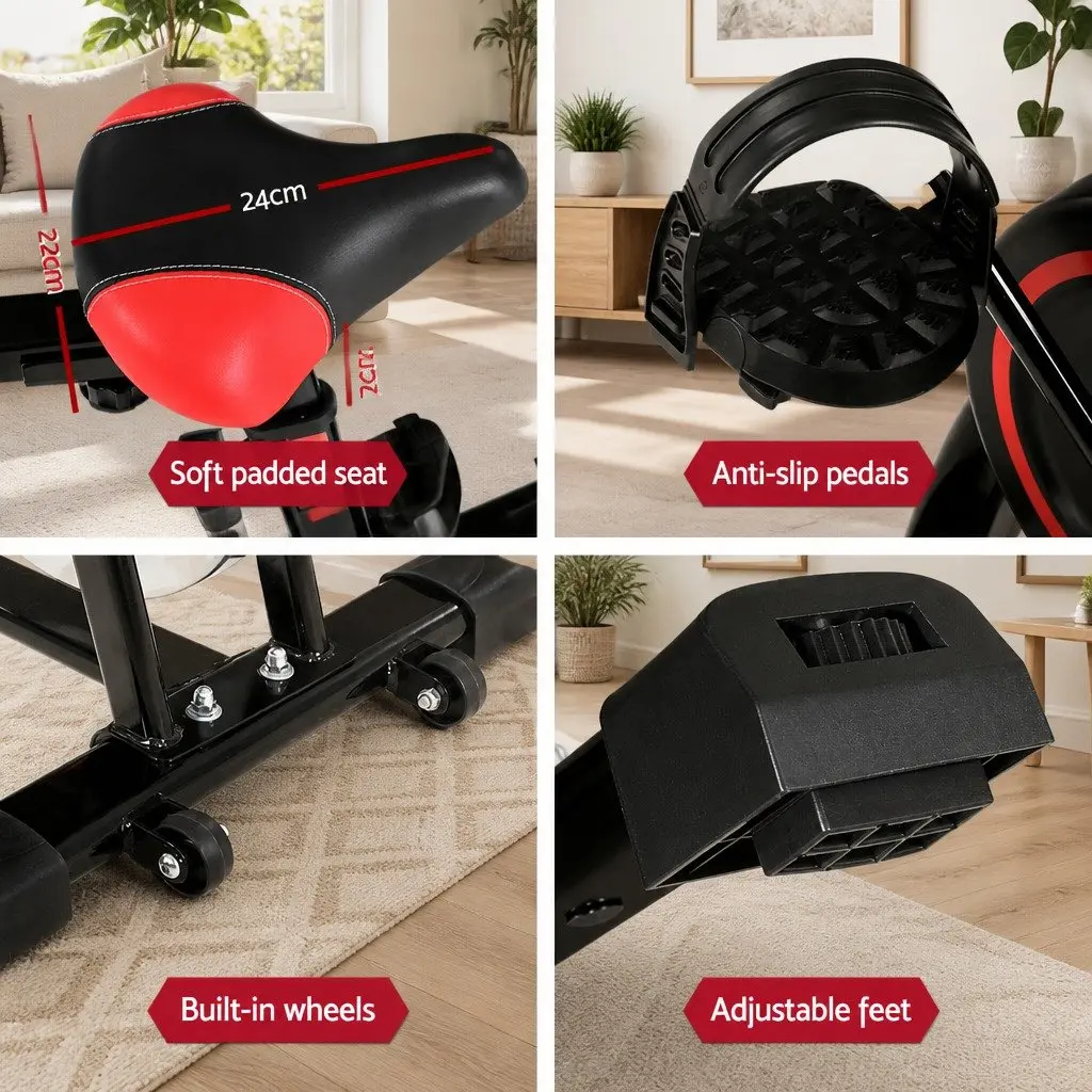 Exercise Bike Heavy-Duty Flywheel Adjustable Resistance Black