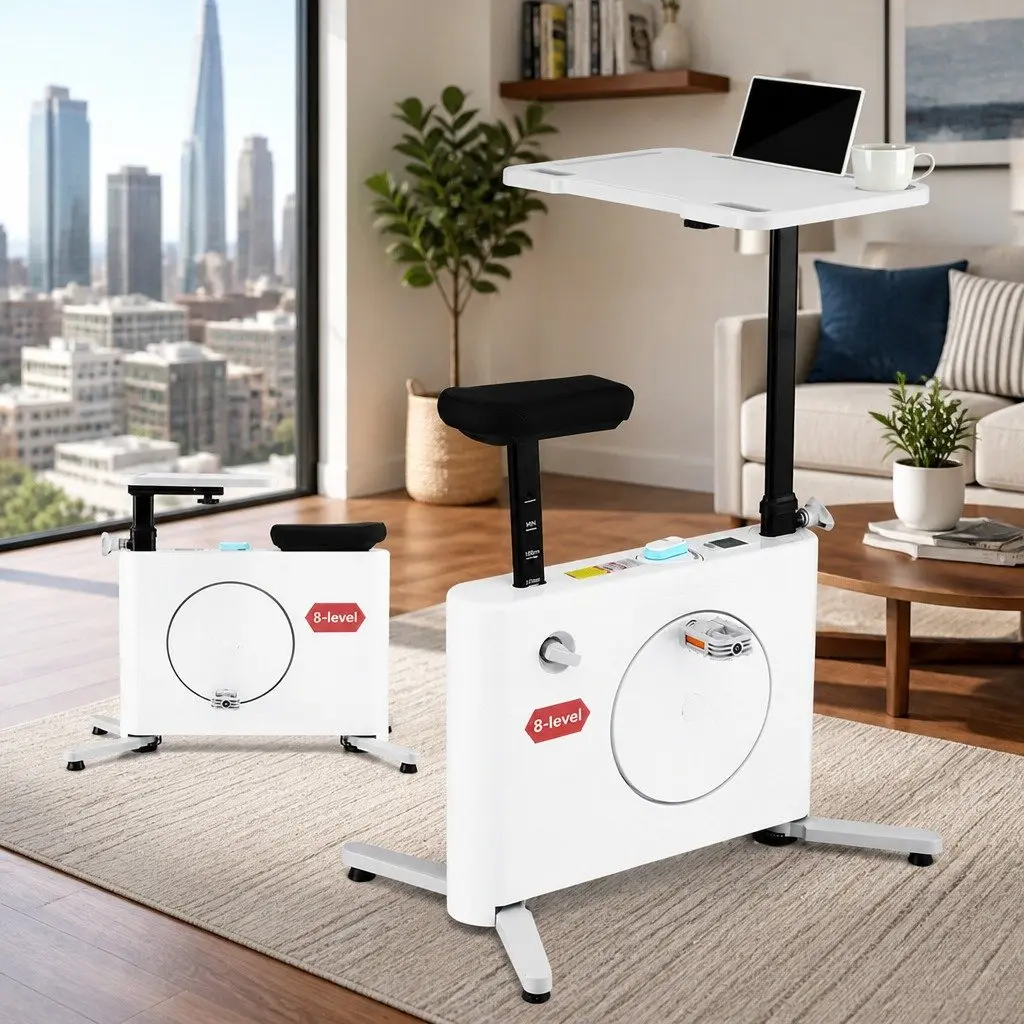 Exercise Desk Bike Magnetic Resistance Home Gym Workstation Tabletop Fitness