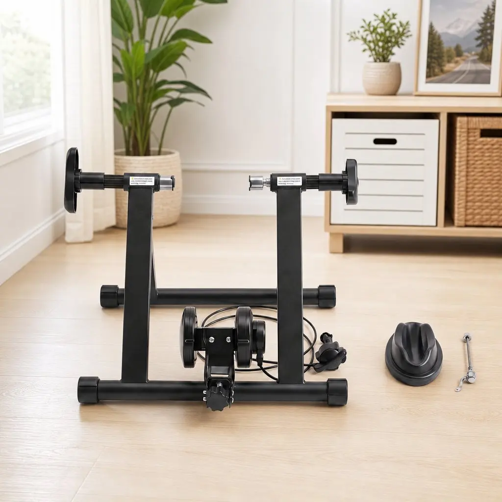 Foldable Bike Trainer Stand Indoor Cycling Home Gym 6 Level Magnetic Resistance