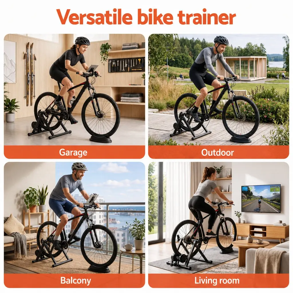 Foldable Bike Trainer Stand Indoor Cycling Home Gym 6 Level Magnetic Resistance