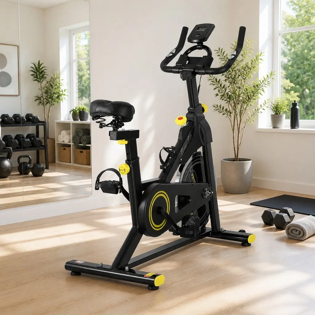 Exercise Bike Bluetooth APP Connectable Adjustable Resistance 13kg Flywheel