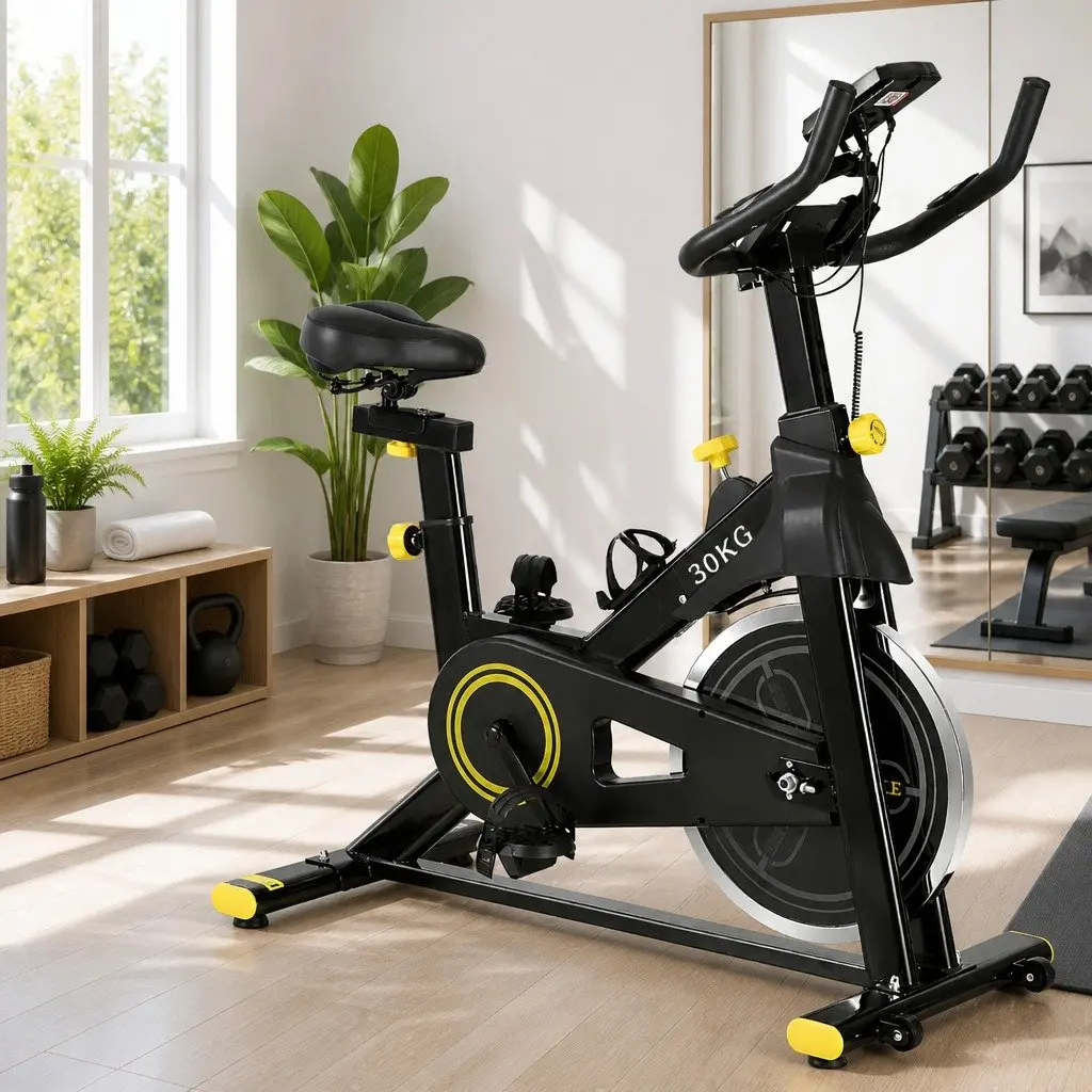 Exercise Bike Bluetooth APP Connectable Adjustable Resistance 13kg Flywheel