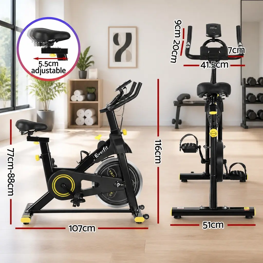 Exercise Bike Bluetooth APP Connectable Adjustable Resistance 13kg Flywheel