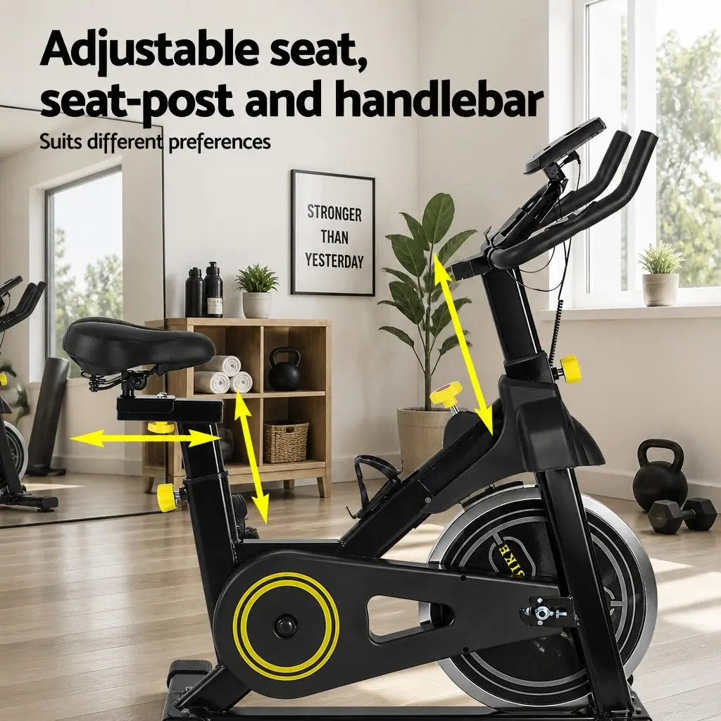 Exercise Bike Bluetooth APP Connectable Adjustable Resistance 13kg Flywheel
