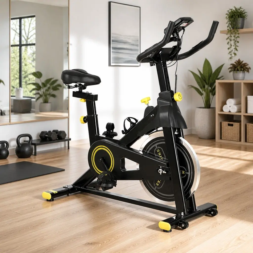 Exercise Bike Bluetooth APP Connectable Adjustable Resistance 13kg Flywheel