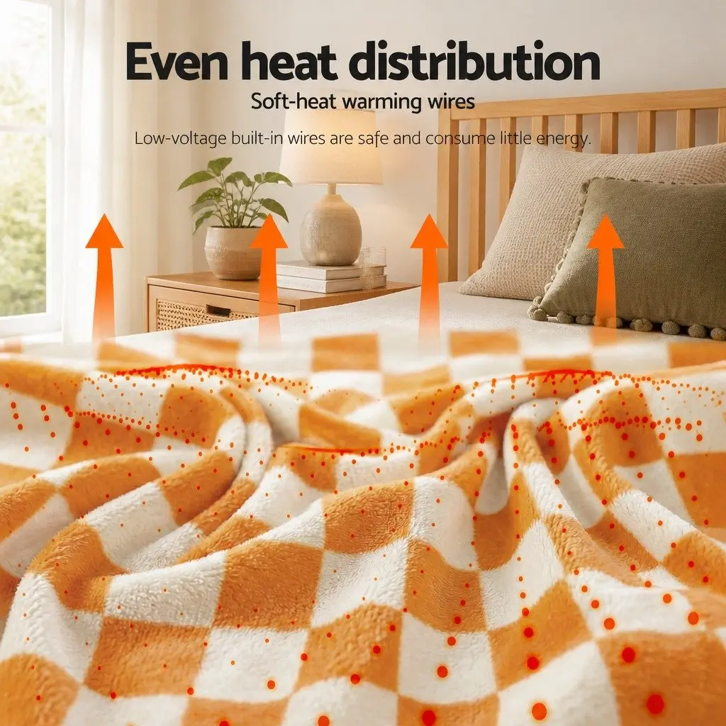 Electric Throw Rug Dual Sided Fleece Flannel Heated Blanket 9 Temperature