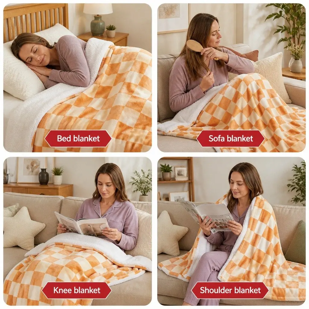 Electric Throw Rug Dual Sided Fleece Flannel Heated Blanket 9 Temperature