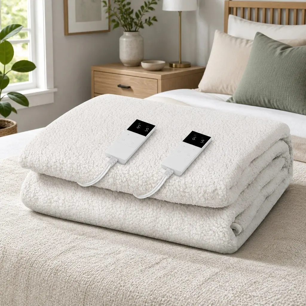 Electric Blanket Fully Fitted Fleecy King Size Heated Bed Blanket
