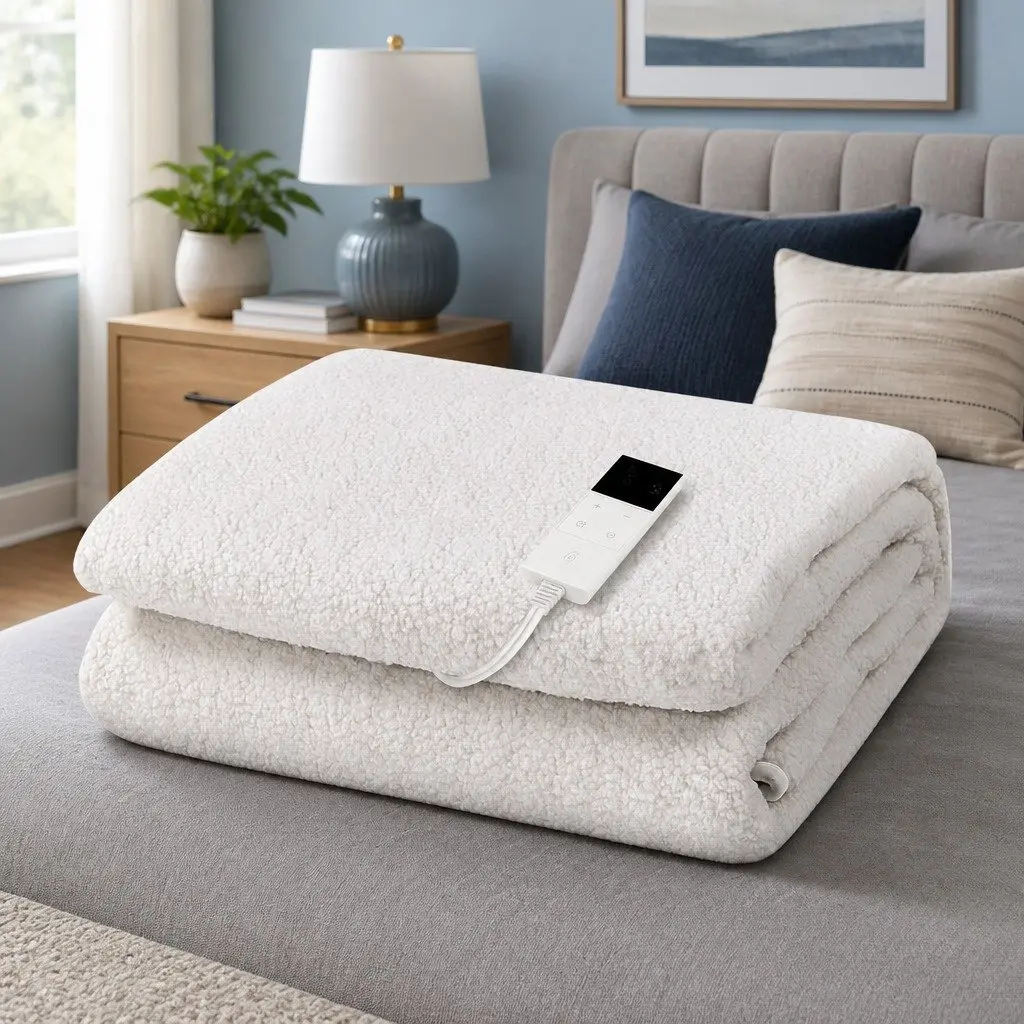 Electric Blanket Single Bed Fitted Fleece Warm Cosy Sleep Winter Bedding