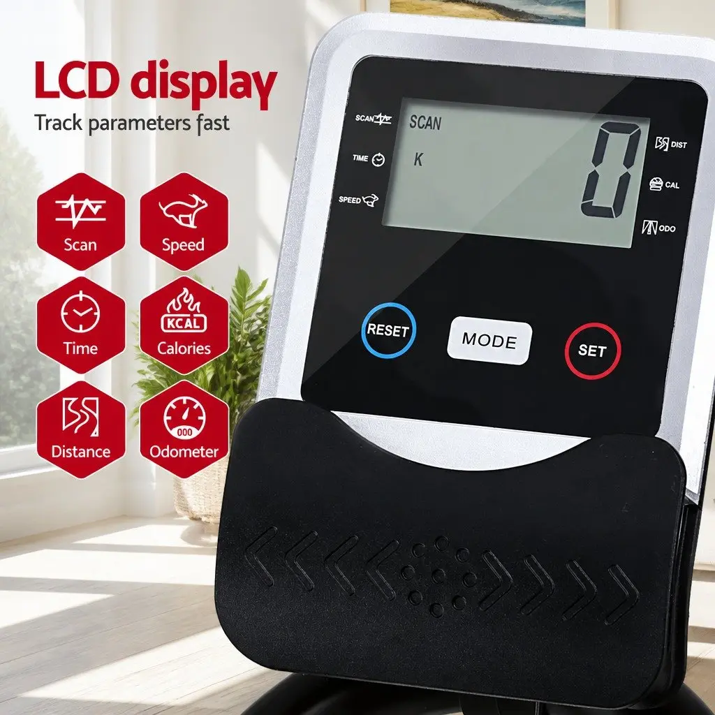 Exercise Bike 15kg Flywheel Adjustable Resistance LCD Display Silver
