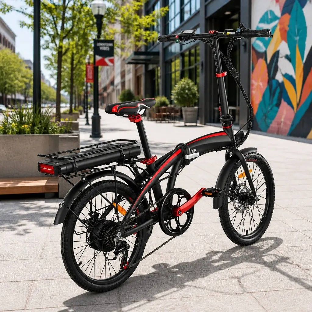 Folding Electric Bike 250W Motor Portable Urban Commuter 36V 10.4Ah Removable Battery