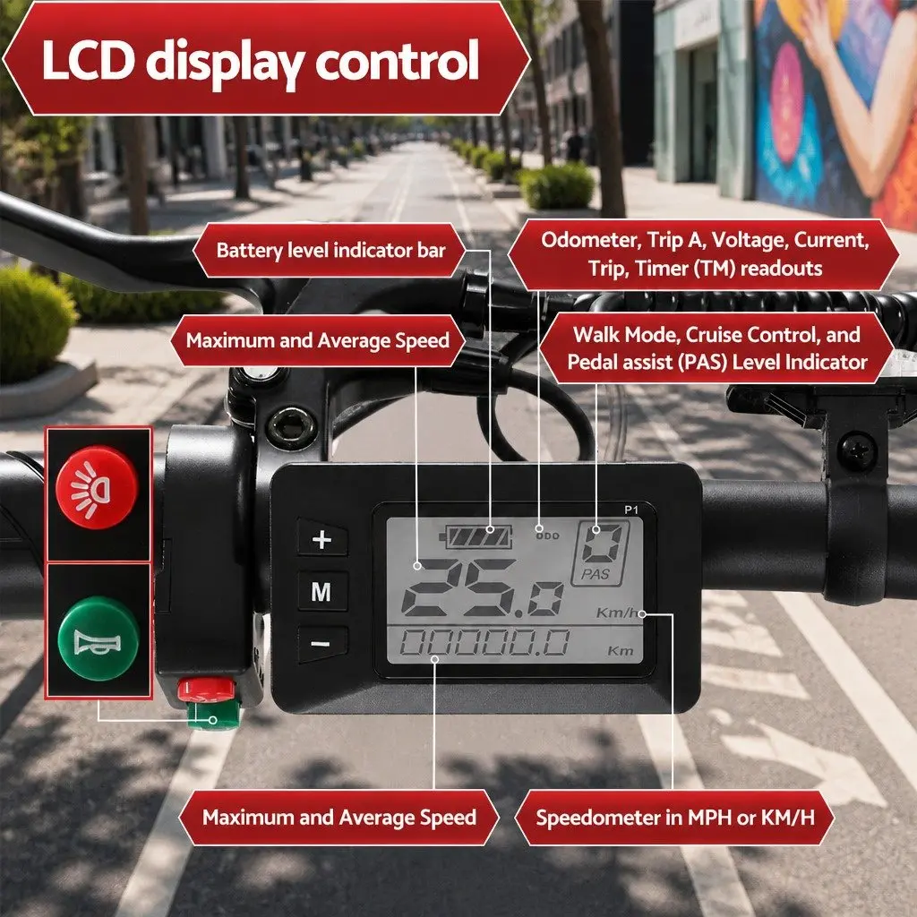 Folding Electric Bike 250W Motor Portable Urban Commuter 36V 10.4Ah Removable Battery
