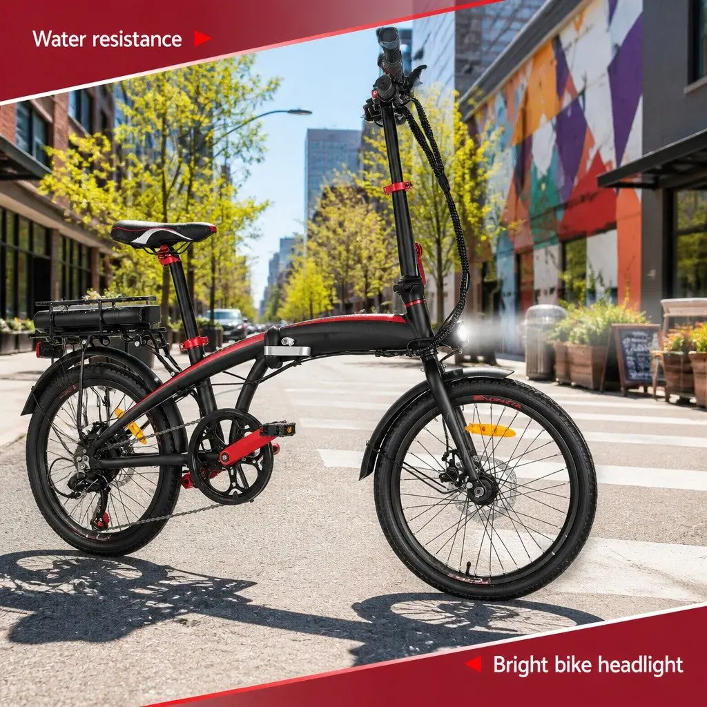 Folding Electric Bike 250W Motor Portable Urban Commuter 36V 10.4Ah Removable Battery