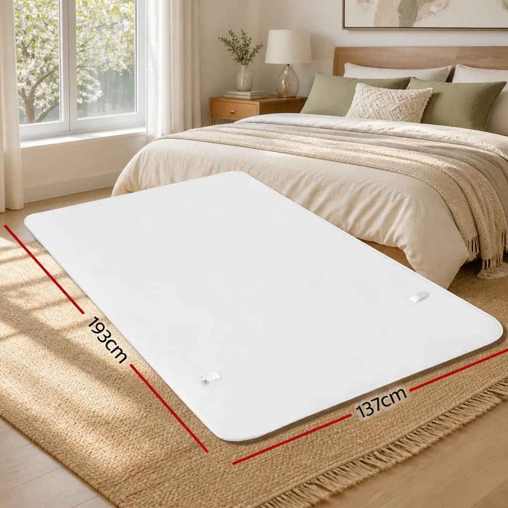 Double Size Electric Blanket Fully Fitted Polyester Warm Bedding with Remote Control