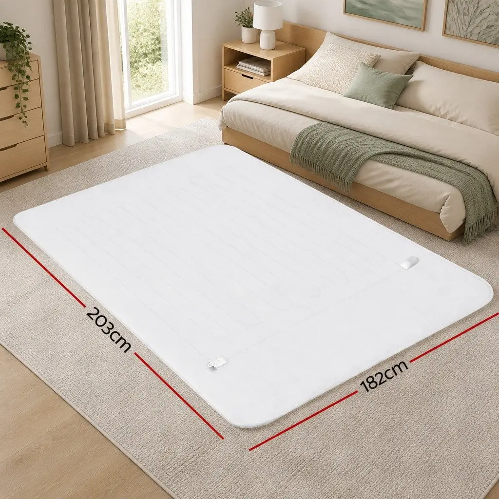 King Size Electric Blanket Fully Fitted Polyester Warm Bedding Three Heat
