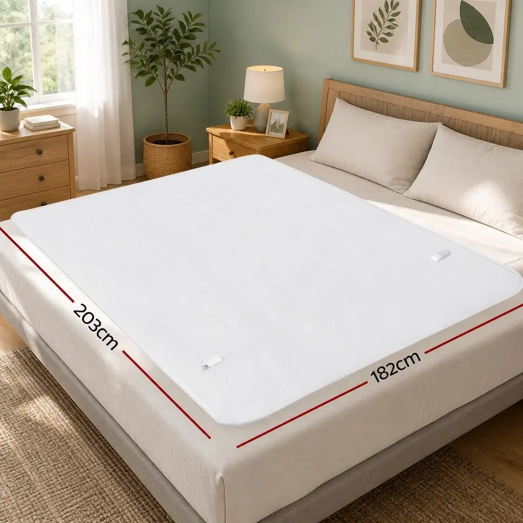 King Size Electric Blanket Fully Fitted Polyester Warm Bedding Three Heat