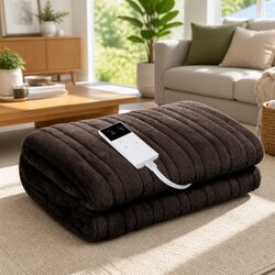 Find Comfort with Our Chocolate Brown Electric Throw Blanket