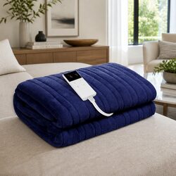 Your Cozy Companion: Navy Blue Electric Throw Blanket