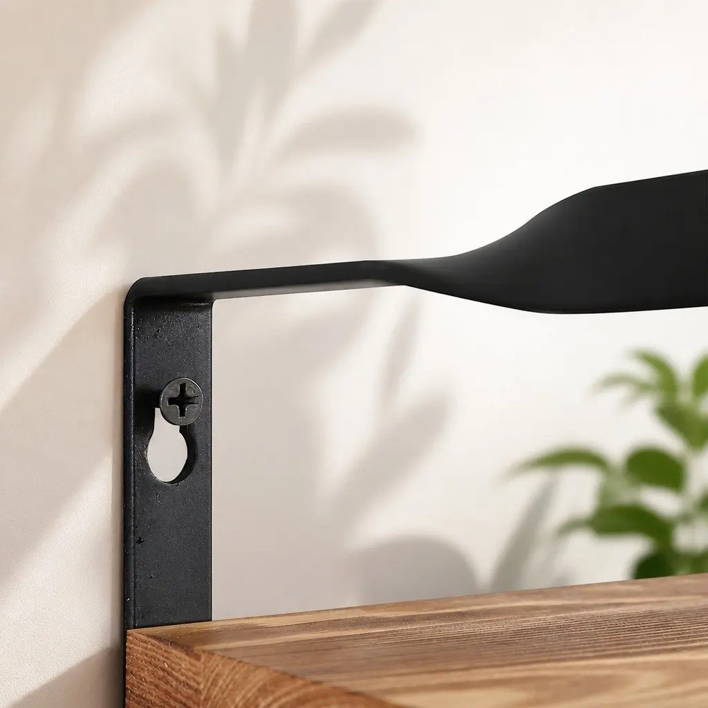 Floating Shelf Brackets Industrial Style Metal Rail 40cm x 15cm x 6.8cm