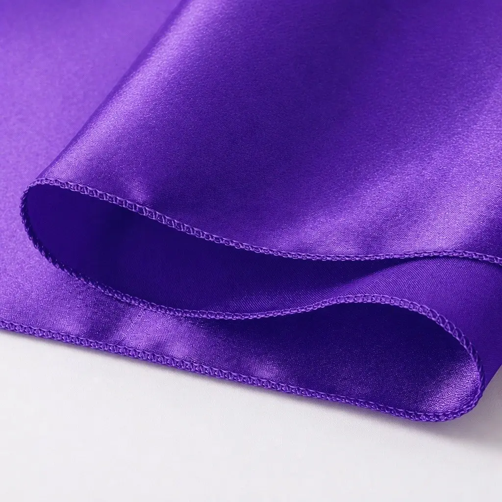 20Pcs Satin Chair Sashes Table Runner Eggplant Wedding Event Party Decoration