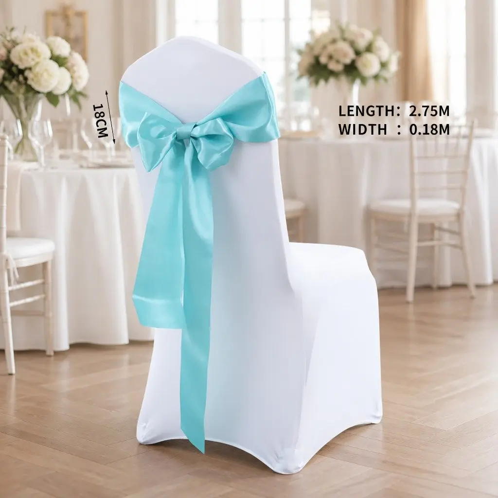 Satin Chair Sashes Stain Resistant 278x18cm 20 Piece