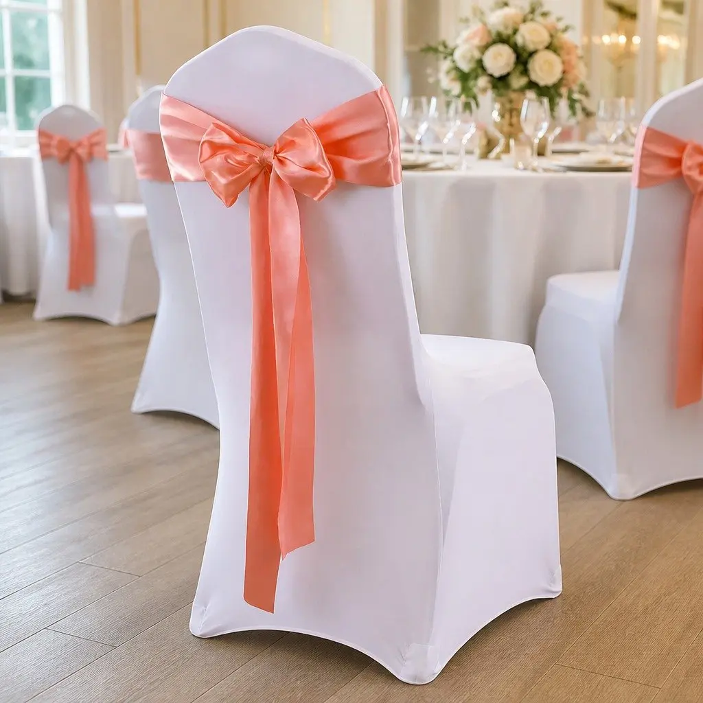 50x Satin Chair Sashes Cloth Cover Wedding Party Banquet Formal Event Decoration