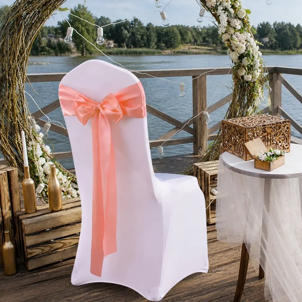 50x Satin Chair Sashes Cloth Cover Wedding Party Banquet Formal Event Decoration