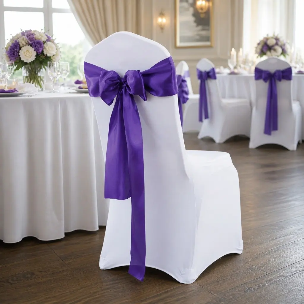 50 Pcs Satin Chair Sashes