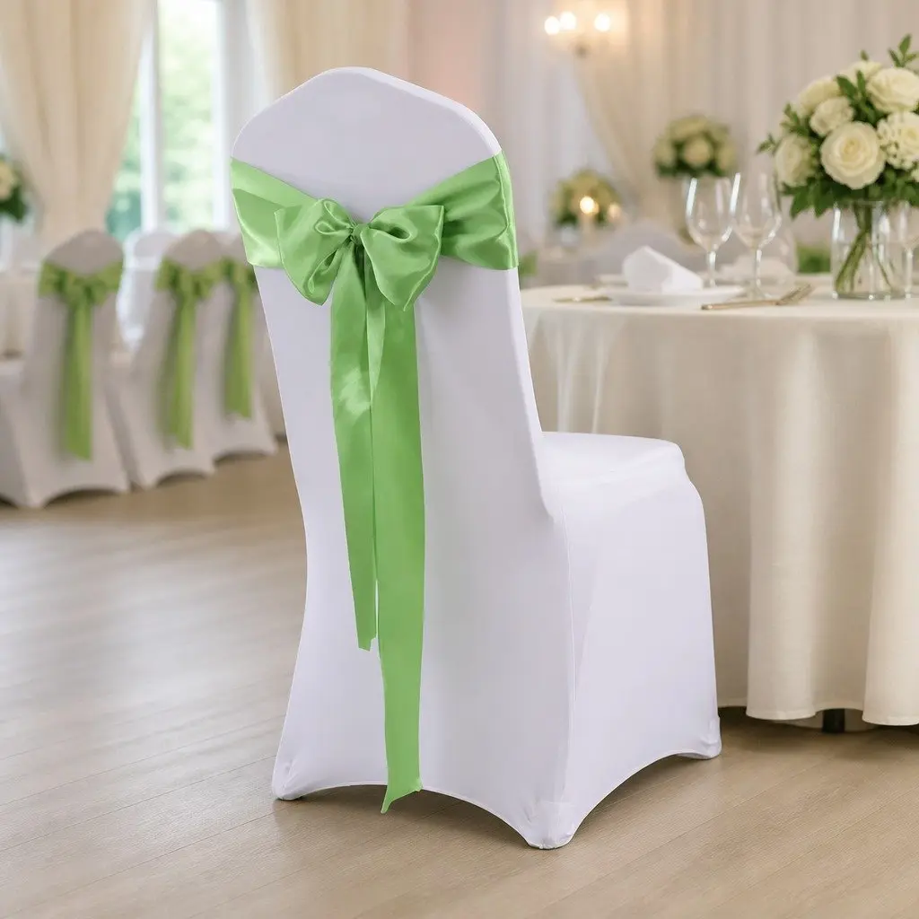 Grass Green Satin Table Runner & Chair Sash