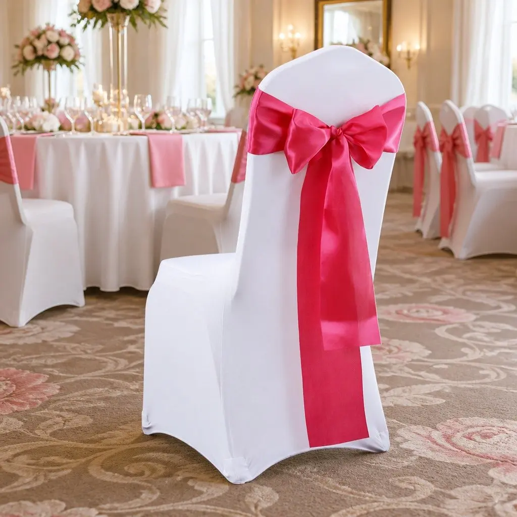 Chair Sashes Satin Cloth Cover Wedding Event Decoration 50 Pieces Mauve