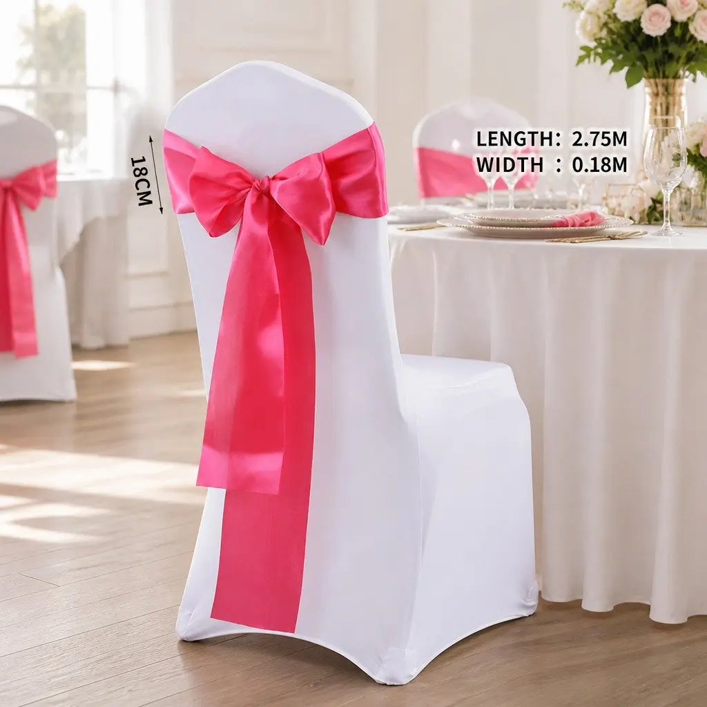 Chair Sashes Satin Cloth Cover Wedding Event Decoration 50 Pieces Mauve