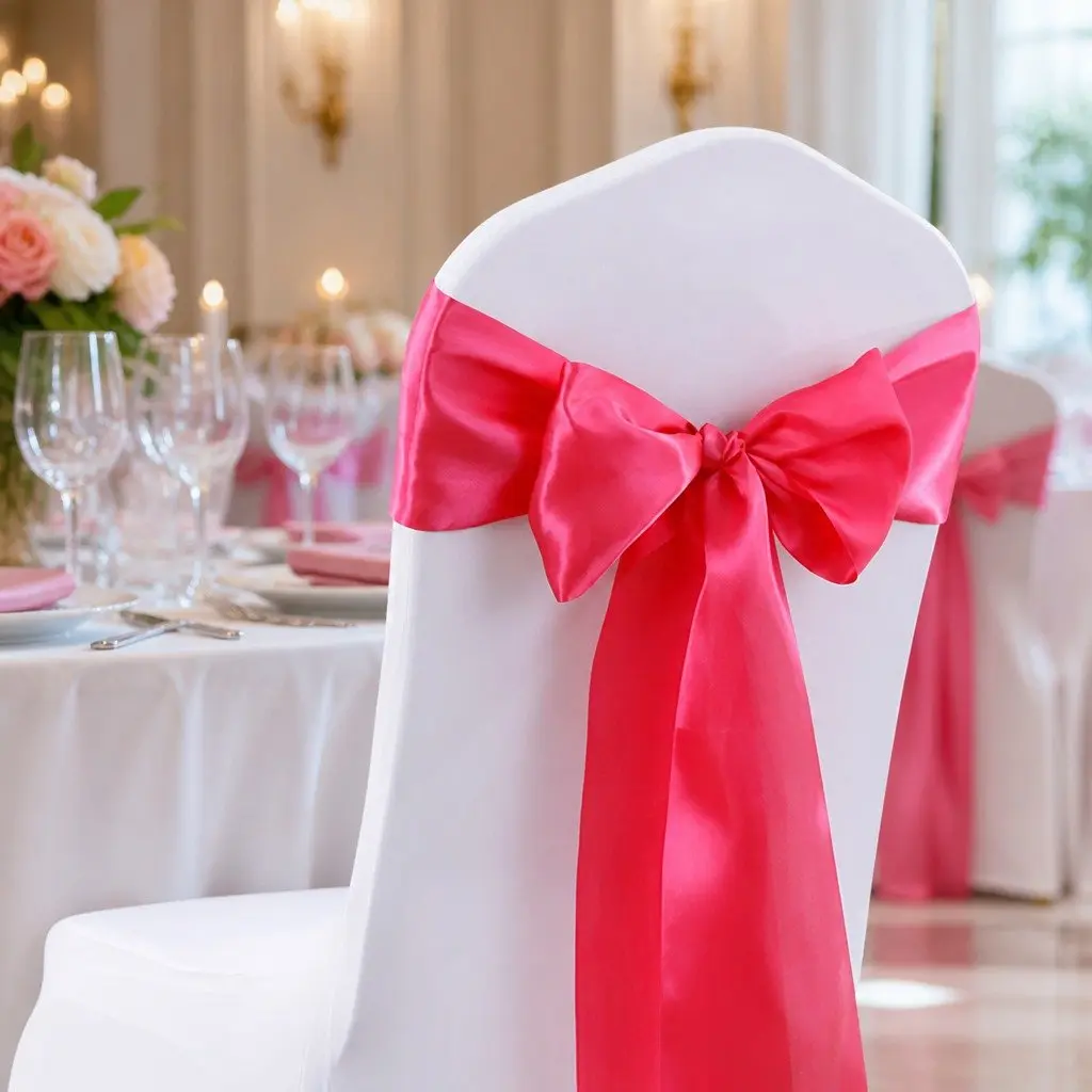 Chair Sashes Satin Cloth Cover Wedding Event Decoration 50 Pieces Mauve