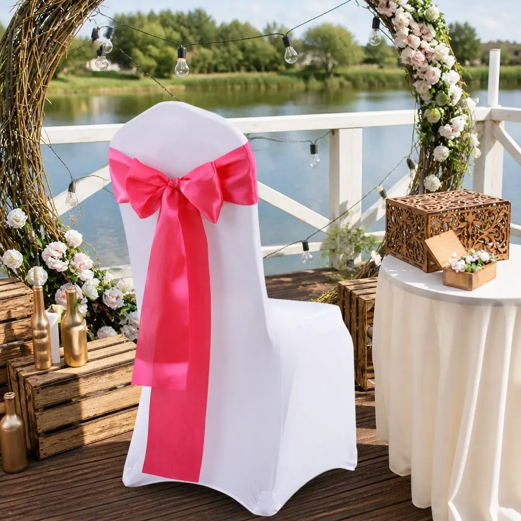 Chair Sashes Satin Cloth Cover Wedding Event Decoration 50 Pieces Mauve