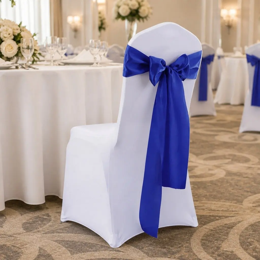Satin Chair Sashes Multicoloured Stain Resistant 278 x 18 cm 20 Piece