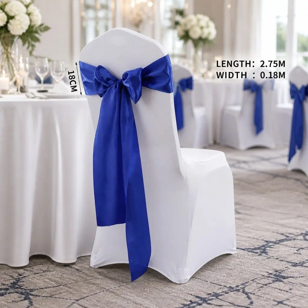 Satin Chair Sashes Multicoloured Stain Resistant 278 x 18 cm 20 Piece