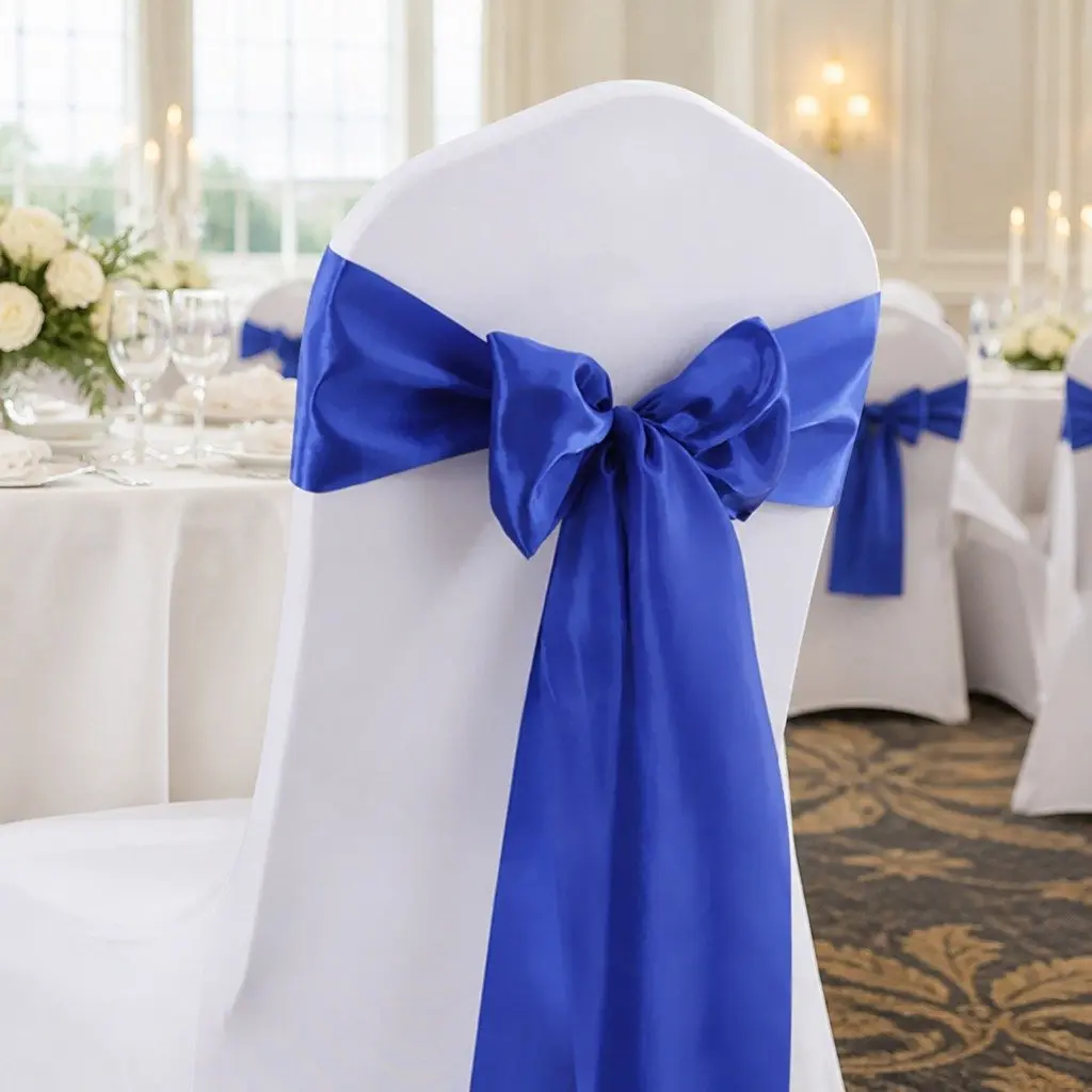 Satin Chair Sashes Multicoloured Stain Resistant 278 x 18 cm 20 Piece